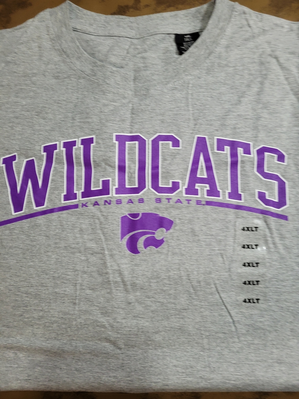 Kansas State Wildcats Gray Short Sleeve T-Shirt - Purple Print